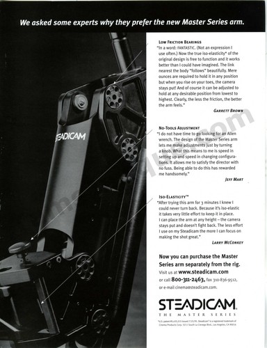 1998 steadicam master series - master,